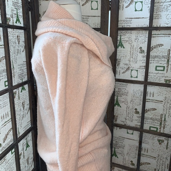 Trouve Cowl Neck Off the Shoulder Sweater In Blush - Picture 6 of 8